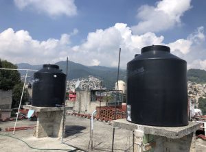 Tinacos, rooftop storage tanks, in Mexico City